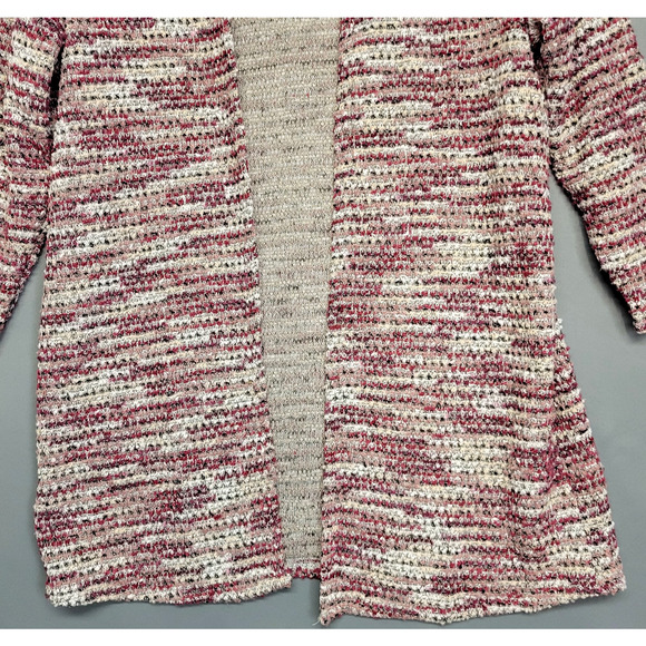 Lane Bryant Cardigan Sweater Women 14/16 Cranberry Open Front Duster Knit Boho - Picture 4 of 12